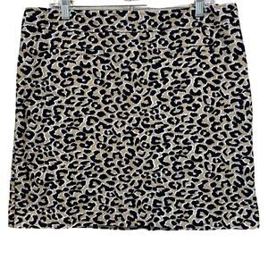 Talbots Petite Twill Pencil Skirt Size 16P Cheetah Print Lined Above Knee NEW